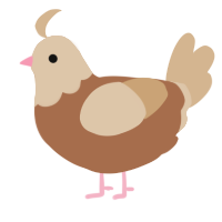 A brown and beige chicken with a head pattern