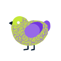 Cabbage, a lime and blurple chicken with a double-lace pattern