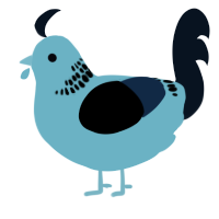 A russet and cream chicken with a neck-band pattern