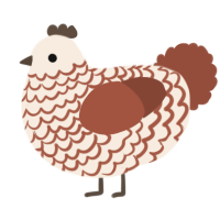 A cream and russet chicken with a lace pattern
