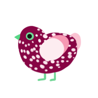 Strawberry, a maroon and rose chicken with a speckle pattern