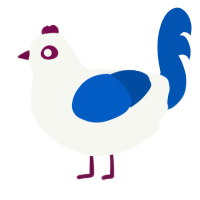 (unnamed), a white and ultramarine chicken