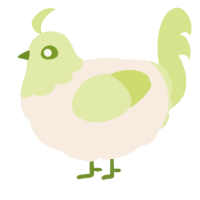 A cream and lemon chicken with a head pattern