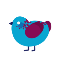 A cerulean and wine chicken with a neck-speckle pattern