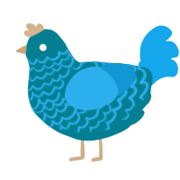 A sea and sky chicken with a lace pattern