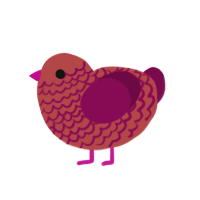A red and wine chicken with a lace pattern