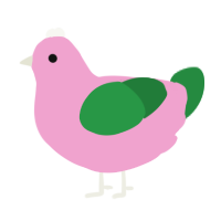 A pink and viridian chicken