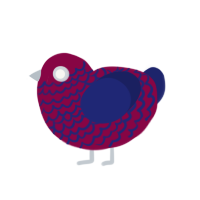 A maroon and navy chicken with a lace pattern