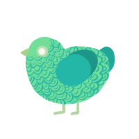 Treasure, a mint chicken with a double-lace pattern