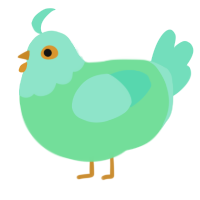 A spring and mint chicken with a head pattern