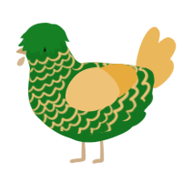 A leaf and honey chicken with a lace pattern