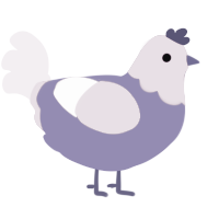 A lime and viridian chicken with a head pattern