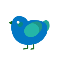 A sapphire and turquoise chicken