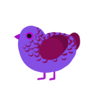 A blurple and wine chicken with a half-lace pattern
