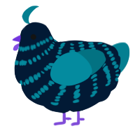 A tumblr and sea chicken with a bar pattern