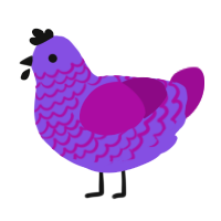 A blurple and plum chicken with a lace pattern