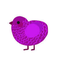 A plum and amethyst chicken with a lace pattern