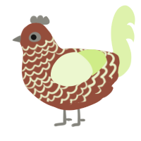 A russet and apple chicken with a lace pattern
