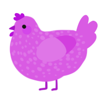 A orchid chicken with a speckle pattern