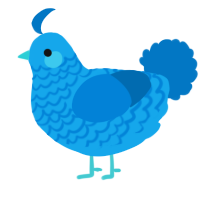 A sky and sapphire chicken with a lace pattern