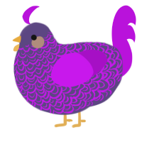 (unnamed), a overcast and amethyst chicken with a double-lace pattern