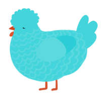 A aqua chicken with a lace pattern