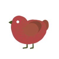 A red and russet chicken with a half-lace pattern