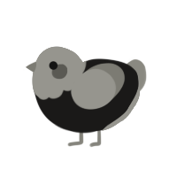 A sable and ash chicken with a head pattern