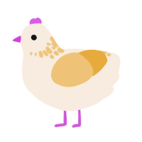 A cream and honey chicken with a neck-speckle pattern