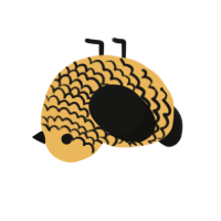 A honey and black chicken with a lace pattern