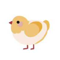 A cream and honey chicken with a head pattern
