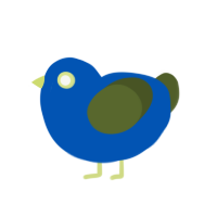 Peecock, a ultramarine and olive chicken