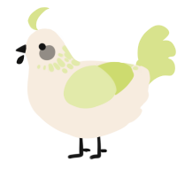 A cream and lemon chicken with a neck-speckle pattern