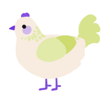 A cream and lemon chicken with a neck-speckle pattern