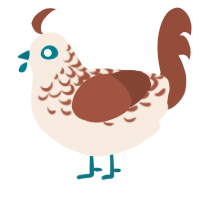A cream and russet chicken with a half-lace pattern