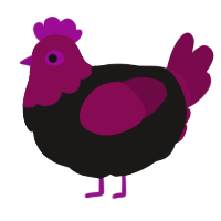 A sable and wine chicken with a head pattern
