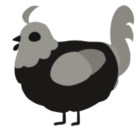 A sable and ash chicken with a head pattern
