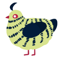 A lemon and tumblr chicken with a bar pattern