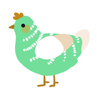 A spring and cream chicken with a half-bar pattern