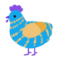 A sky and honey chicken with a bar pattern