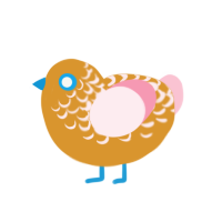 A orange and rose chicken with a half-lace pattern