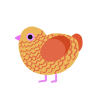 (unnamed), a honey and vermilion chicken with a lace pattern