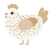 A white and beige chicken with a speckle pattern