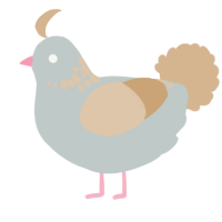 A silver and beige chicken with a neck-speckle pattern