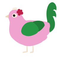A pink and viridian chicken