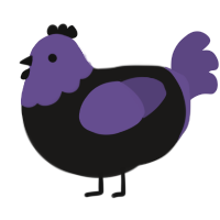 A sable and overcast chicken with a head pattern