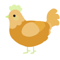 A orange and honey chicken with a head pattern