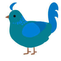 A sea and sapphire chicken with a neck-speckle pattern