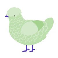 A gluppy chicken with a lace pattern