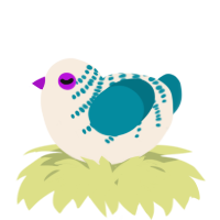 A cream and sea chicken with a half-bar pattern